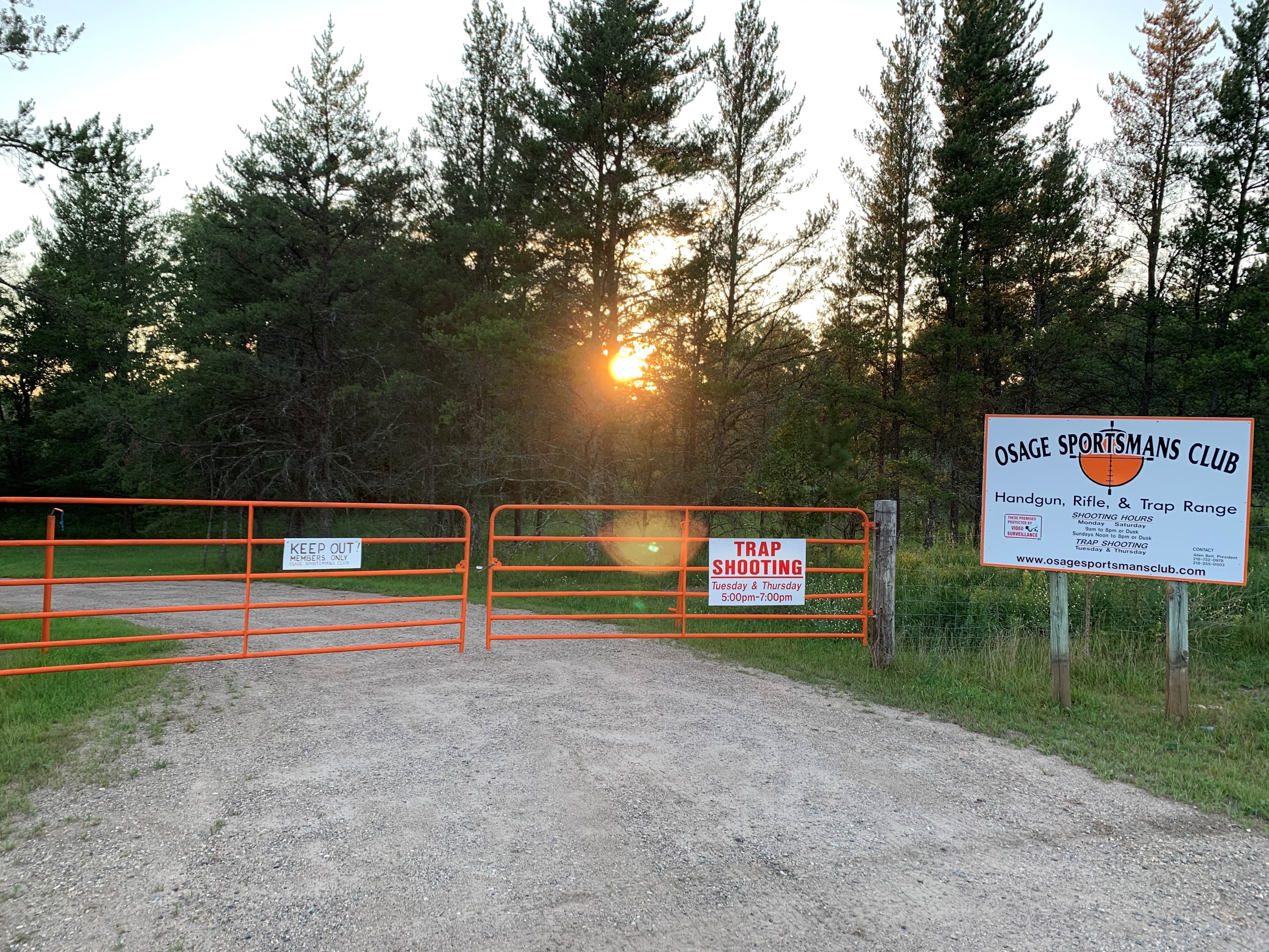 Sign at the entrance to Osage Sportsmans Club.