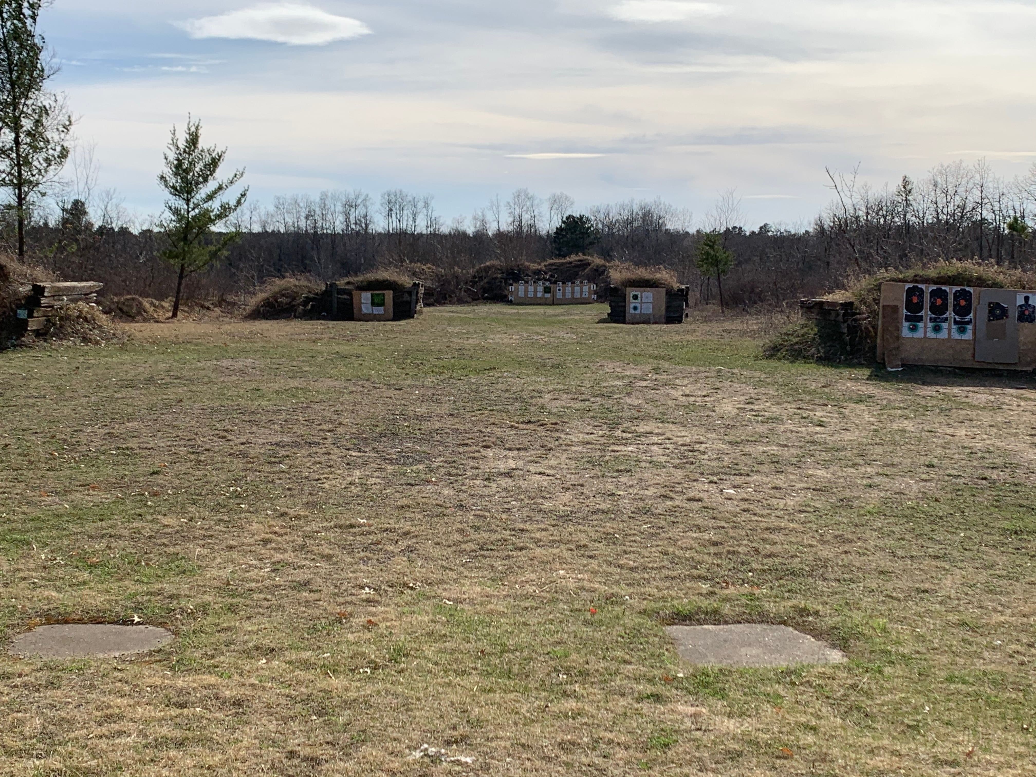 Field of targets for rifle and handguns at Osage Sportsmans Club.